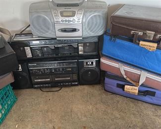 3 Boom Boxes Panasonic Cassette, Radio Player, and Aiwa CD Player