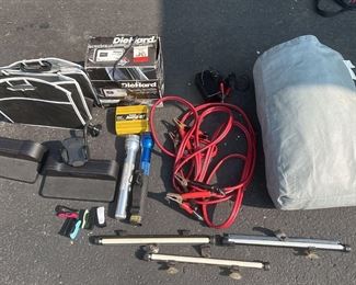 Car Accessory Kit Jumper Cables, Car Cover, Battery Charger, and More