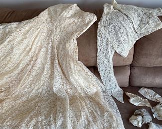 Custom Designed Wedding Gown By Marie By Pandora 1950s with Accessories