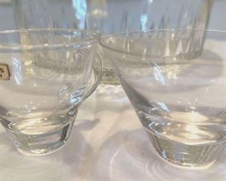 Ekanas Sweden Crystal Cream and Sugar and Arcorac USA Bowl