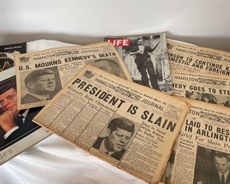 Life Magazines and Hamilton Journal News JFK Assassination Coverage