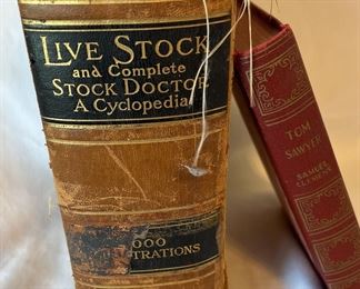 Livestock and Complete Stock Doctor a Cyclopedia 1913 and Vintage Tom Sawyer