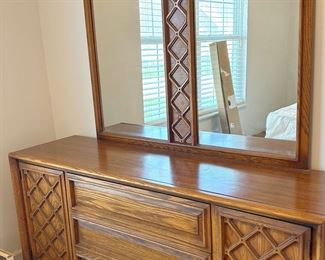 MCM United Dresser with Mirror 66 in Wide, 19 in Deep, 30 in Tall