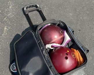 Pair of Hammer Brand Bowling Balls with Accessories and Case