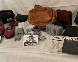 Travelers Essentials Power Adaptor, Small Bags, Pocket Translator, and More
