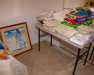 Assortment of linens and blankets