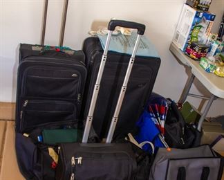 Assortment sized suitcases and travel bags