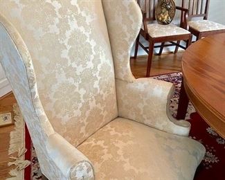 White Upholstered Wingback Chair $150 each (15.5”W x 36”H x 16.5”D) 2 AVAILABLE