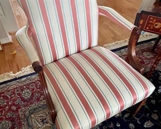 Inlaid Striped Occasional Chair $125 (25”W x 36”H x 33”D)