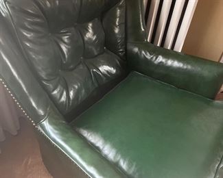 Vintage Green Leather Chair