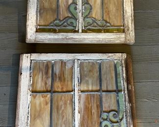very old leaded framed leaded glass