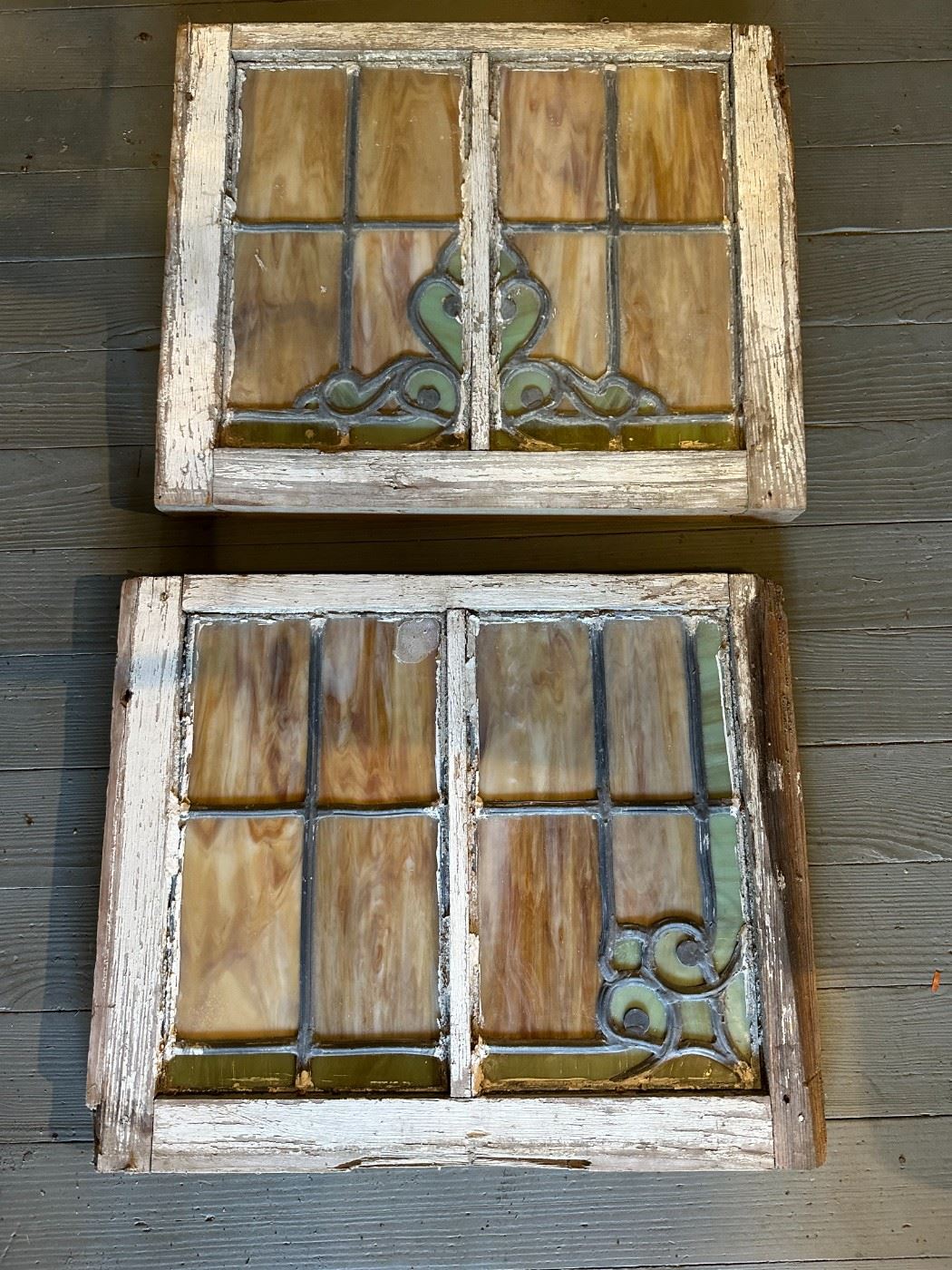 very old leaded framed leaded glass