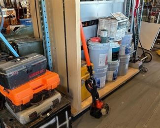 More power tools, paint, large lawn trimmer