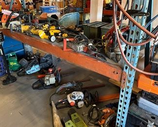power tools, chain saws, hedge trimmers