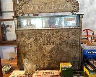 Wonderful old brass cash machine and lots of ammo