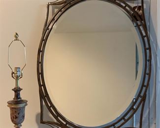 Bronze MACKIE Mirror and Vintage MARBRO Lamp