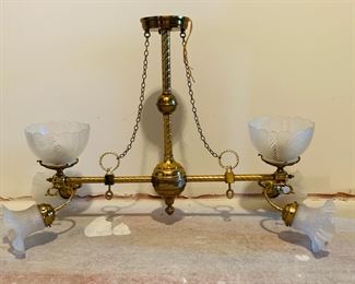 Rectangular Antique Brass Chandelier