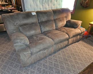 $180 dual reclining couch, great condition, in lower level with walk out