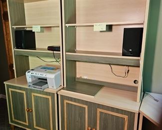 $40 ea, Light pine and sage green cupboards