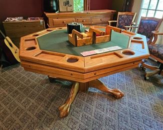 $350 -OR- Priced separately, 3 in 1 Oak Game table & Chairs, $250 Table, $160 (4) chairs