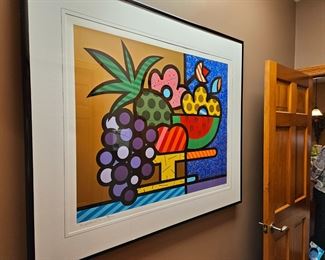 $250 Romero Britto "Bowl of Fruit"  202/300, another print just sold for $495!