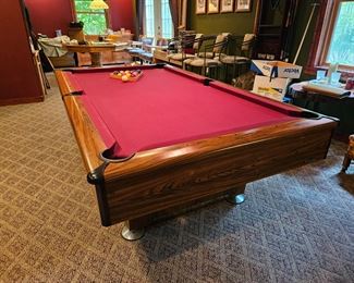 $350 Kasson 7" 3pc slate pool table,  balls, sticks and wall holder