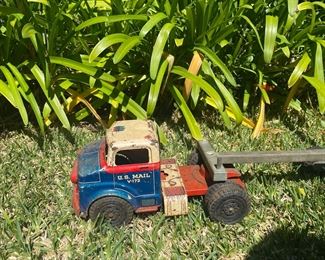 Metal Vintage Mail Truck, no cargo container, as is. 