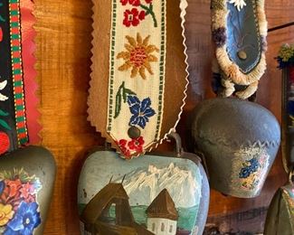 German Cow bell set mounted on custom wood piece