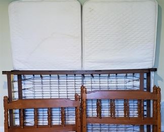 Twin Bunk Beds includes wood frame, springs and mattresses