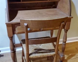 small roll top desk and chair