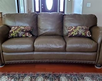 Brown leather couch