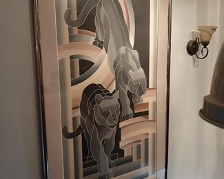 Lithograph by John Martineau Limited Edition "Children of the Temple"  It is numbered 176 out of 195 and hand signed by the artist!  This is 74 1\2  in. high and 39 7\8 inches wide.