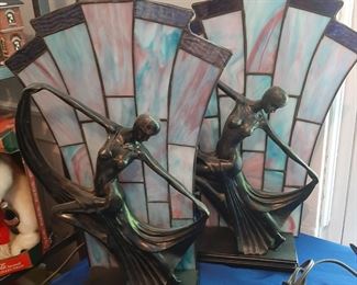 Art Deco Stained Glass Dancing Lady