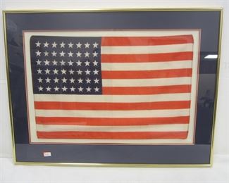 FRAMED 48 STAR PRINTED FLAG. 11 X 17"