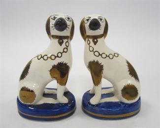 NEWER STAFFORDSHIRE STYLE SPANIELS. 4.75" TALL
