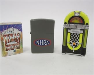 THREE NOVELTY LIGHTERS: USED CONDITION