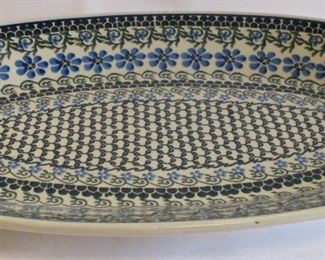 HAND PAINTED POLISH SERVING PLATTER. 17.75 X 10.5