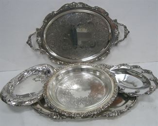 VINTAGE SILVER PLATED PLATTER, SOME COPPER