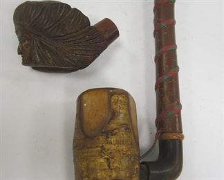 TWO ESTATE PIPES: ROPP ALPINE MADE IN FRANCE, AND HAND CARVED MADE IN ITALY NATIVE BOWL