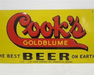 COOKS GOLDBLUME THE BEST BEER ON EARTH METAL SIGN