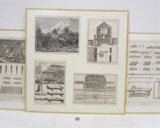 FRAMED ETCHINGS OF 18TH CENTURY TOOLS