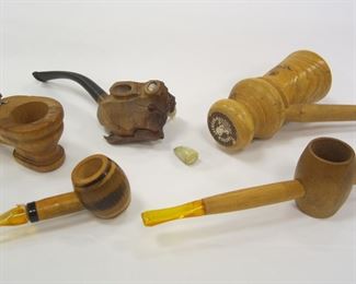 NOVELTY ESTATE PIPES INCLUDING TWO SIDED, TOILET, MINIATURE, AND BULL - ONE HORN LOOSE