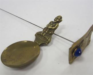 BILLIKEN HAT PIN AND WINE TASTING SPOON