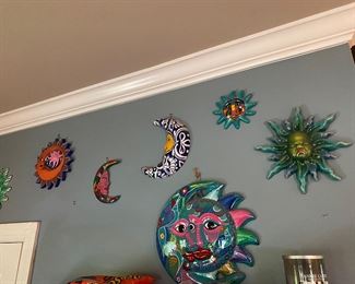 Mexican sun and moon art.