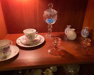 Pretty glass and china.