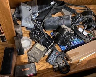 Old camera equipment.