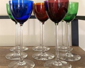 Baccarat Rhine colored goblets