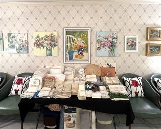 Fine Linens:  Sferra, Porthault, antique linen and lace