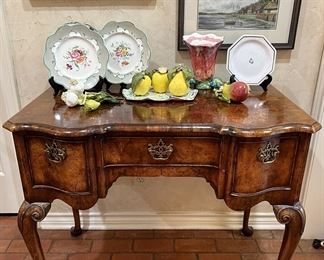 Antique burled petit desk