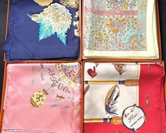 Hermes & Guccis scarves in original box